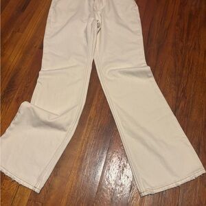 We The Free Off-White High-Waist Wide Leg Jeans. NWT